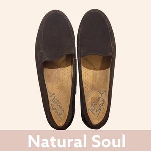 Natural Soul KACY by Naturalizer Dark Chocolate Leather Loafers Women's Size 11M